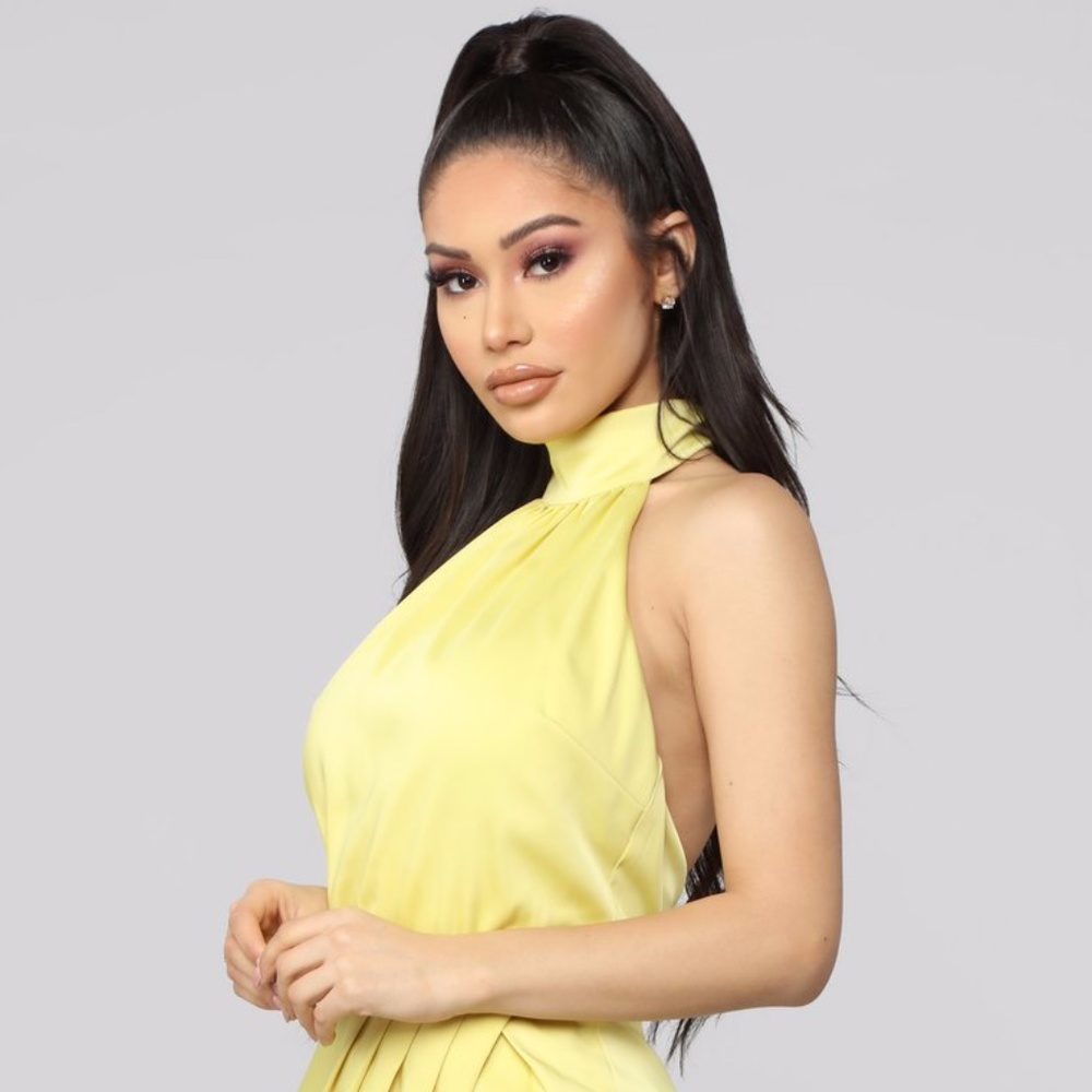 Own Your Class Satin Halter Romper